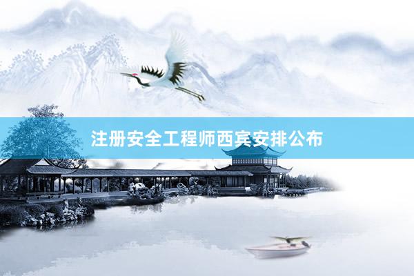 注册安全工程师西宾安排公布